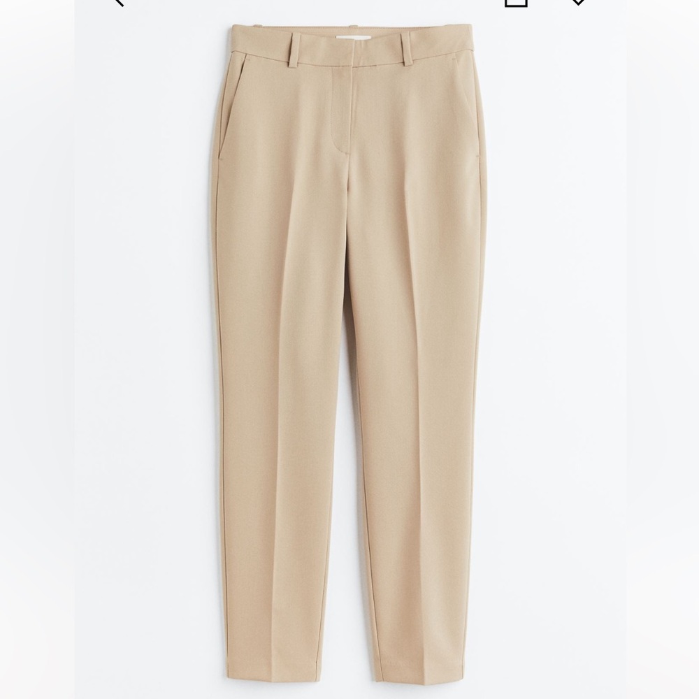 H&M beige straight leg cropped slacks size 6